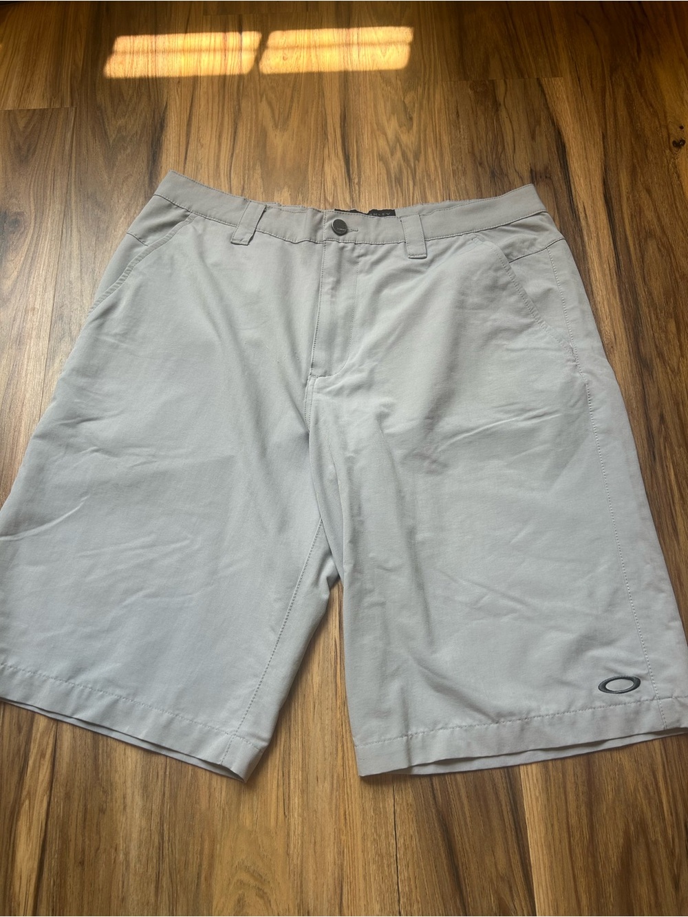 Oakley Men's Light Gray Athletic Flat Front Shorts
